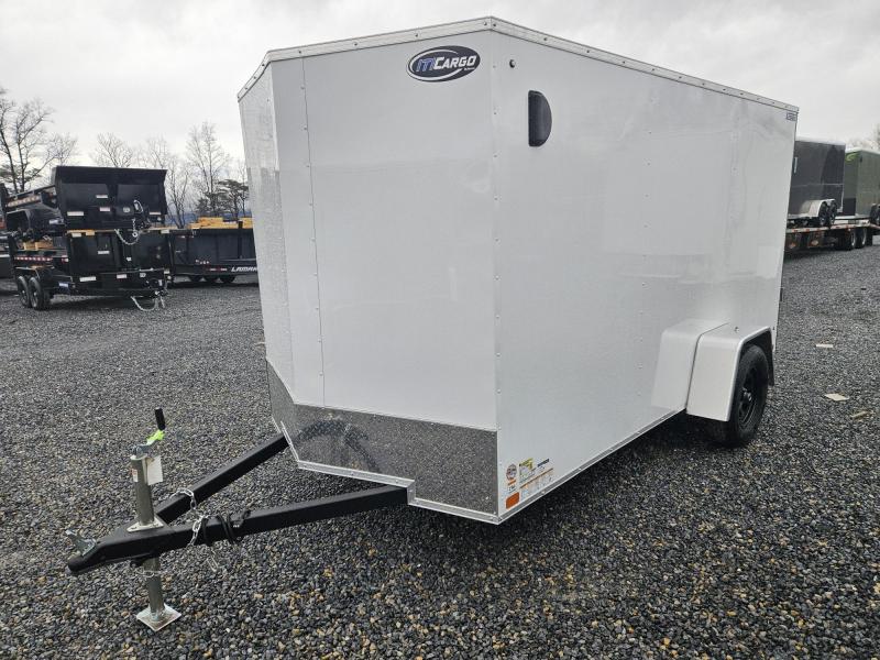 2025 ITI Cargo 6x12' Enclosed Cargo Trailer 2990# GVW * WHITE EXTERIOR * .030 SEMI-SCREWLESS EXTERIOR * RV DOOR * 1 PC ALUMINUM ROOF * TRUCKBED LINER ON TONGUE AND SILLS * UNDERCOATED * VAPOR BARRIER