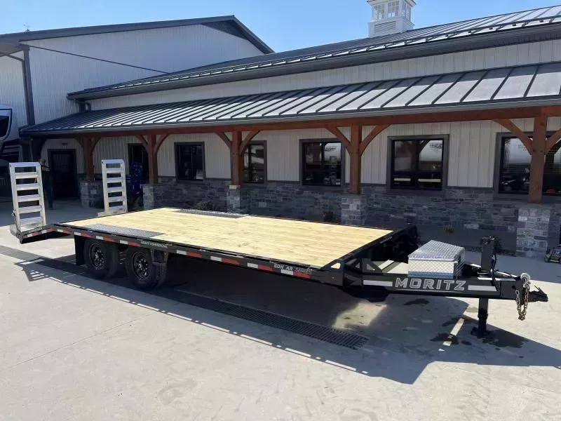 2026 Moritz 102x22' Beavertail Deckover Trailer 14000# GVW * DEXTER AXLES * TORSION SUSPENSION * WET COAT PAINT * I-BEAM FRAME * ALUMINUM RAMPS & TOOLBOX * 4-BOLT COUPLER