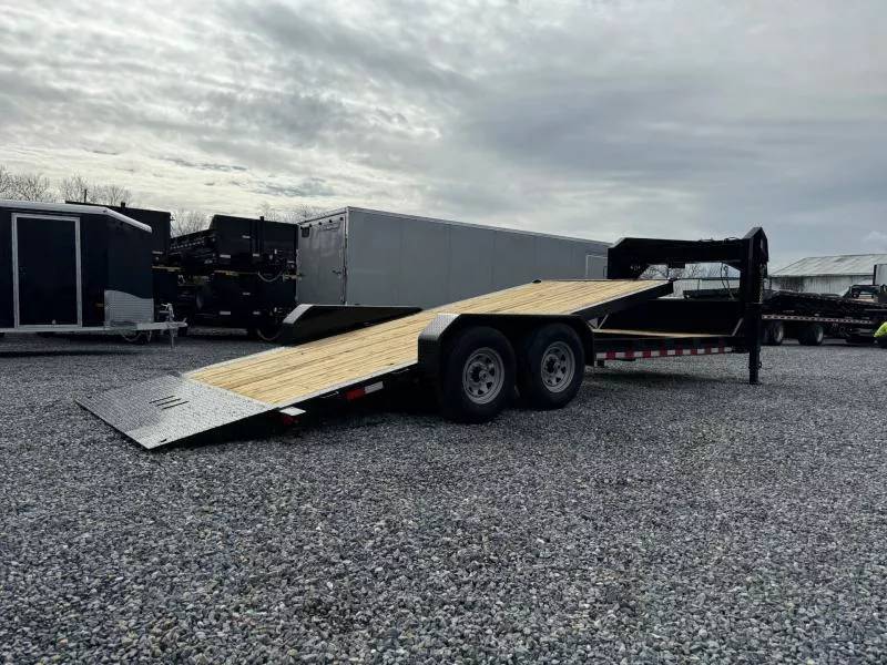 2026 Sure Trac 7x22' Gooseneck Pro Series I-Beam Gravity Tilt Equipment Trailer 15400# GVW * 18+4' SPLIT DECK * 8" I-BEAM FRAME * OVERSIZE TOOLBOX * DUAL 12K 2-SPEED JACKS * WINCH PLATE & CHAIN TRAY