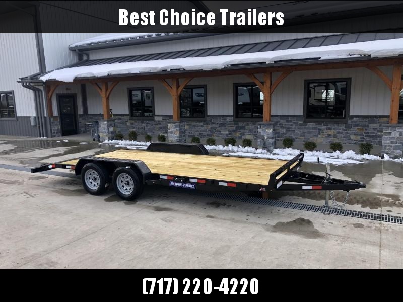 2022 Sure-Trac 7x16' Wood Deck Car Hauler 7000# GVW * REAR SLIDE OUT PUNCH PLATE FINGERJOINTED RAMPS * DIAMOND PLATE FENDERS * SEALED WIRING HARNESS * SET BACK JACK * STAKE POCKETS/D-RINGS * DIAMOND PLATE DOVETAIL 2022 Sure-Trac 7x16' Wood Deck Car Hauler 7000# GVW * REAR SLIDE OUT PUNCH PLATE FINGERJOINTED RAMPS * DIAMOND PLATE FENDERS * SEALED WIRING HARNESS * SET BACK JACK * STAKE POCKETS/D-RINGS * DIAMOND PLATE DOVETAIL