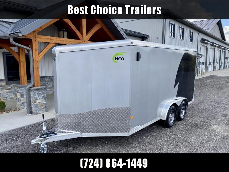 2021 Neo 7.5x14' NAMR Aluminum Enclosed Motorcycle Trailer * +12" HEIGHT - UTV PKG * VINYL WALLS * ALUMINUM WHEELS * LOADING LIGHT * BLACK+SILVER * TORSION SUSPENSION * SPORT TIE DOWN SYSTEM 2021 Neo 7.5x14' NAMR Aluminum Enclosed Motorcycle Trailer * +12" HEIGHT - UTV PKG * VINYL WALLS * ALUMINUM WHEELS * LOADING LIGHT * BLACK+SILVER * TORSION SUSPENSION * SPORT TIE DOWN SYSTEM