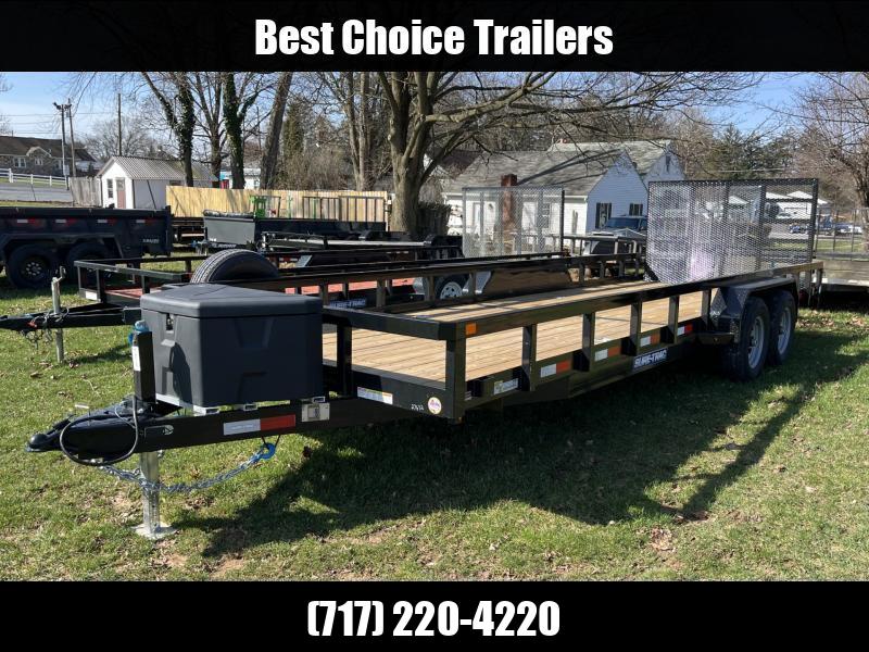 2023 Sure-Trac 7x22 Tube Top Utility Landscape Trailer 9900# GVW * PROFESSIONAL LANDSCAPE SERIES * HD REINFORCED GATE+SPRING ASSIST * 5" TONGUE & FRAME * 7K JACK * 2X3" TUBE TOP RAIL * SPARE MOUNT * PROTECTED WIRING * TRIPLE TONGUE * CLEARANCE 1711857185