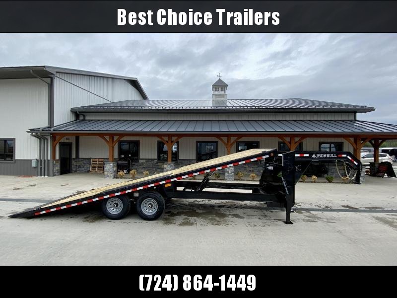 2023 Ironbull 102x22' Gooseneck Deckover Power Tilt Trailer 14000# GVW * DUAL PISTON * I-BEAM FRAME * RUBRAIL/STAKE POCKETS/PIPE SPOOLS/D-RINGS/BANJO EYES * 6" TUBE BED FRAME * 4X4X1/4 WALL TUBE BED RUNNERS (12#/') * DUAL 12K JACKS * 2-3-2 WARRANTY 2023 Ironbull 102x22' Gooseneck Deckover Power Tilt Trailer 14000# GVW * DUAL PISTON * I-BEAM FRAME * RUBRAIL/STAKE POCKETS/PIPE SPOOLS/D-RINGS/BANJO EYES * 6" TUBE BED FRAME * 4X4X1/4 WALL TUBE BED RUNNERS (12#/') * DUAL 12K JACKS * 2-3-2 WARRANTY