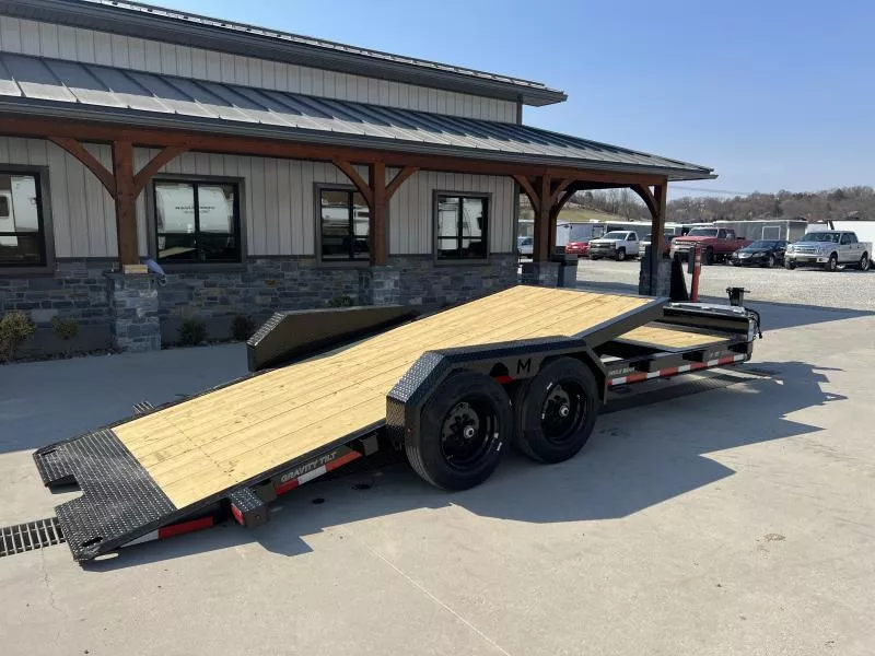 2025 Moritz 7x22' Gravity Tilt Equipment Trailer 16000# GVW * 8000# DEXTER AXLES * 17.5" 16-PLY TIRES * TORSION SUSPENSION * WET COAT PAINT * 8"/15# I-BEAM FRAME * ALUMINUM TOOLBOX * 4-BOLT COUPLER * DROP AXLES * HD FENDERS