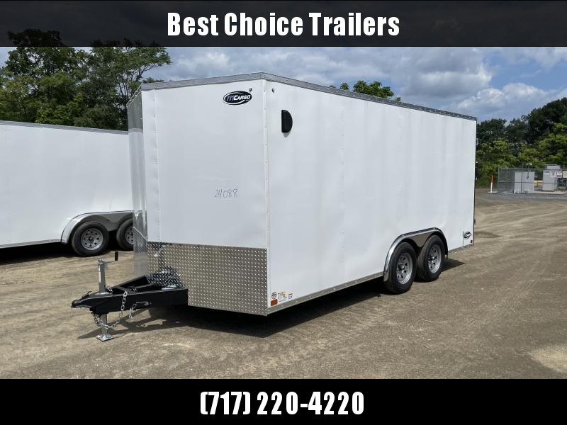 2023 ITI Cargo 8.5x16 Enclosed Cargo Trailer 7000# GVW * BARN DOORS * WHITE EXTERIOR * .030 SEMI-SCREWLESS * RV DOOR * 1 PC ROOF * TRIPLE TUBE TONGUE * TUBE STUDS * TRUCKBED LINER ON TONGUE AND SILLS 2023 ITI Cargo 8.5x16 Enclosed Cargo Trailer 7000# GVW * BARN DOORS * WHITE EXTERIOR * .030 SEMI-SCREWLESS * RV DOOR * 1 PC ROOF * TRIPLE TUBE TONGUE * TUBE STUDS * TRUCKBED LINER ON TONGUE AND SILLS