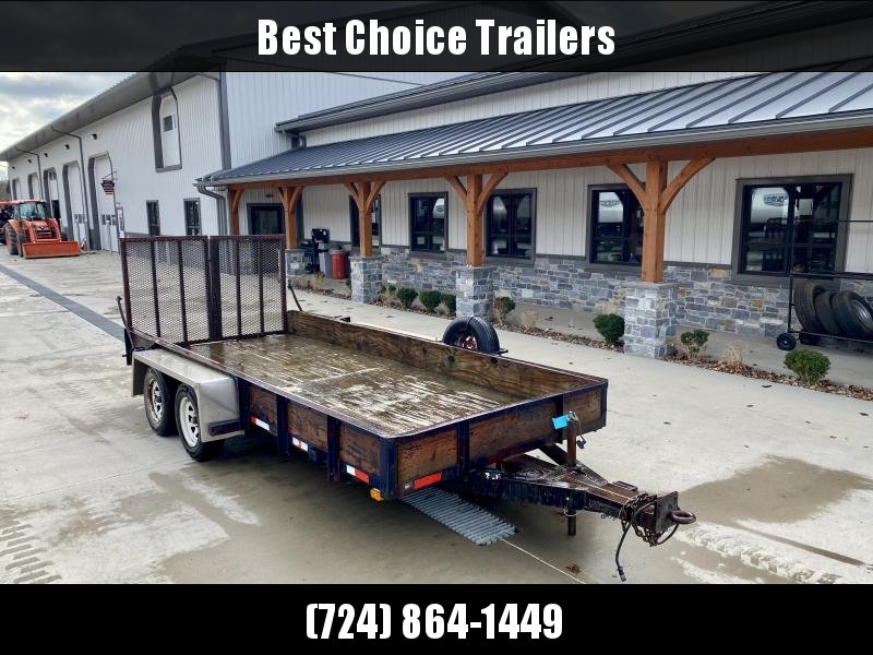 USED International 7x16' Landscape Utility Trailer 7000# GVW * HD SPLIT GATE * WOOD SIDES * PINTLE COUPLER * STAKE POCKETS * SPARE TIRE USED International 7x16' Landscape Utility Trailer 7000# GVW * HD SPLIT GATE * WOOD SIDES * PINTLE COUPLER * STAKE POCKETS * SPARE TIRE