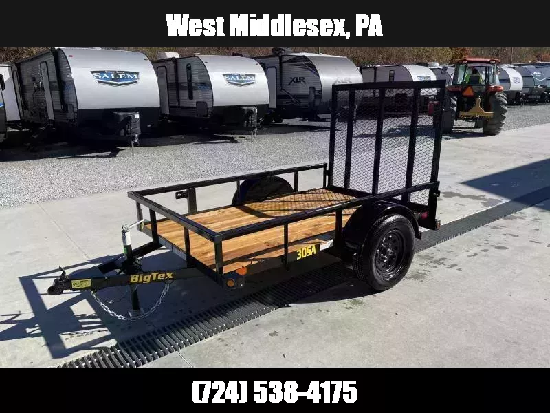 2026 Big Tex Trailers 30SA 5x8' Tube Top Landscape Utility Trailer 2995# GVW * 2X2" TUBE TOPRAIL * SETBACK JACK * (4) TIE DOWNS * LED LIGHTS * SPARE MOUNT 1759285159