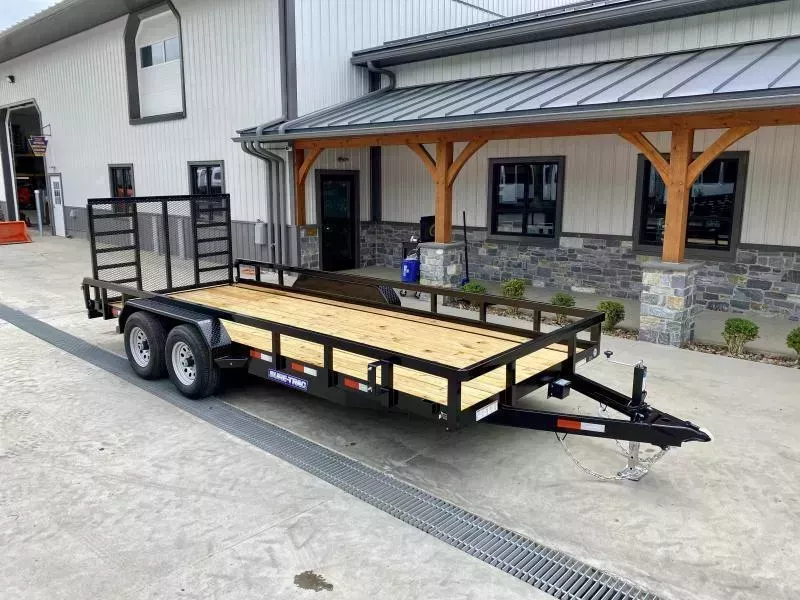 2025 Sure-Trac 7x16 Tube Top Utility Landscape Trailer 9900# GVW * PROFESSIONAL LANDSCAPE SERIES * HD REINFORCED GATE+SPRING ASSIST * 5" TONGUE & FRAME * 7K JACK * 2X3" TUBE TOP RAIL * SPARE MOUNT * PROTECTED WIRING * TRIPLE TONGUE