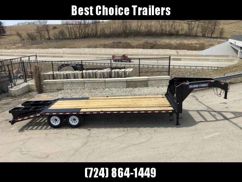 2020 Sure-Trac 102x25' Gooseneck Beavertail Deckover Trailer 15000# GVW * FLIPOVER RAMPS+SPRING ASSIST * DUAL 12K JACKS * FULL TOOLBOX * 12" PIERCED I-BEAM FRAME * RUBRAIL/STAKE POCKETS/PIPE SPOOLS/10 D-RINGS * CROSS TRAC 2020 Sure-Trac 102x25' Gooseneck Beavertail Deckover Trailer 15000# GVW * FLIPOVER RAMPS+SPRING ASSIST * DUAL 12K JACKS * FULL TOOLBOX * 12" PIERCED I-BEAM FRAME * RUBRAIL/STAKE POCKETS/PIPE SPOOLS/10 D-RINGS * CROSS TRAC