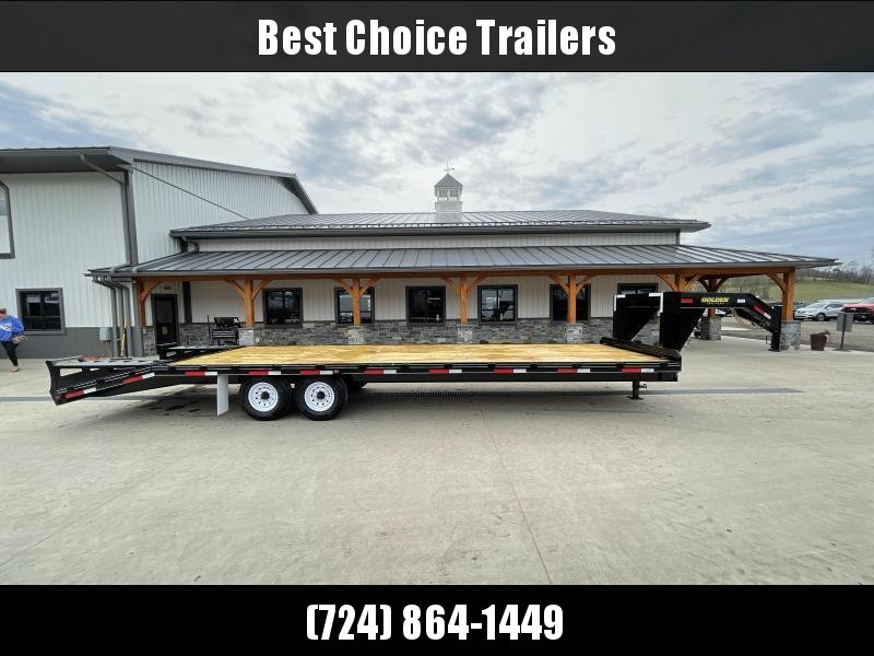 2021 Golden by Corn Pro 102x30' Beavertail Gooseneck Deckover Trailer 14000# GVW * WEDGE FLIPOVER RAMPS + SPRING ASSIST * RUBRAIL/STAKE POCKETS * SPARE TIRE MOUNT * 12K DROP LEG JACK * MUDFLAPS * CHAIN TRAY 2021 Golden by Corn Pro 102x30' Beavertail Gooseneck Deckover Trailer 14000# GVW * WEDGE FLIPOVER RAMPS + SPRING ASSIST * RUBRAIL/STAKE POCKETS * SPARE TIRE MOUNT * 12K DROP LEG JACK * MUDFLAPS * CHAIN TRAY