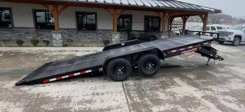 2026 H&H 7x20' Steel Deck Power Tilt Car Hauler Trailer 9990# GVW * POWER TILT * STEEL TREADPLATE FLOOR * D/S TOOLBOX * 6" FRAME * DROP JACK * INTEGRATED TAIL LIGHTS * CHANNEL C/M