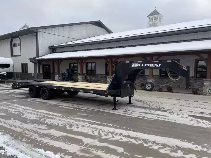 2026 Hillcrest 102x30' Gooseneck Beavertail Deckover Trailer 15990# * ENGINEERED NECK * PIERCED I-BEAM FRAME * FULL WIDTH RAMPS * CHARCOAL * 12" / 14# I-BEAM * FRONT TOOLBOX / DUAL JACKS * I-BEAM CROSSMEMBERS
