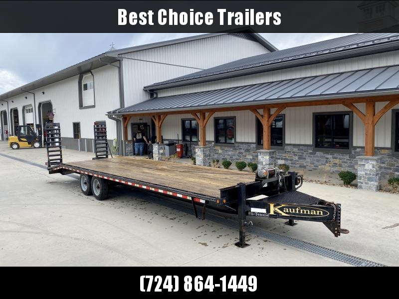 USED 2014 Kaufman Trailers 102x29' HD Deckover Trailer 16000# GVW * 8K AXLES * DUAL JACKS * ADJUSTABLE COUPLER * TOOL TRAY * STAND UP RAMPS * 17.5" RUBBER * RUBRAIL/STAKE POCKETS USED 2014 Kaufman Trailers 102x29' HD Deckover Trailer 16000# GVW * 8K AXLES * DUAL JACKS * ADJUSTABLE COUPLER * TOOL TRAY * STAND UP RAMPS * 17.5" RUBBER * RUBRAIL/STAKE POCKETS