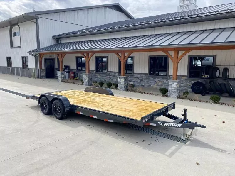 2026 Lamar 7x20' Car Hauler Trailer 9990# GVW * CHARCOAL POWDERCOATING * 7K DROP LEG JACK * CHANNEL C/M * CAST COUPLER * RUBRAIL * SEALED HARNESS