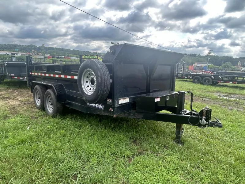 USED 2024 Sure-Trac 7x14 Dump Trailer 14,000 GVW * UNDERMOUNT RAMPS * ADJUSTABLE COUPLER * TARP KIT * TOOLBOX * SPARE TIRE * STAKE POCKETS * 