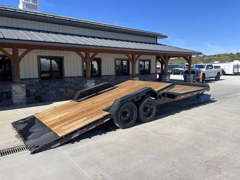 2026 Moritz 7x24' Gravity Tilt Equipment Trailer 25900# GVW * 12000# DEXTER SUPER SINGLES * 235/17.5" 18-PLY TIRES * TORSION SUSPENSION * WET COAT PAINT * 10"/19# I-BEAM FRAME * MONSTER TOOLBOX * 4-BOLT COUPLER * DROP AXLES * HD FENDERS