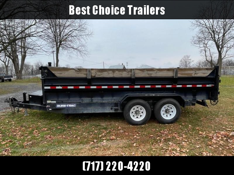 USED 2019 Sure-Trac 7x16' Dump Trailer 14000# GVW * TELESCOPIC HOIST * SIDE EXTENSION * TARP KIT * UNDERMOUNT RAMPS * COMBO GATE * INTEGRATED KEYWAY USED 2019 Sure-Trac 7x16' Dump Trailer 14000# GVW * TELESCOPIC HOIST * SIDE EXTENSION * TARP KIT * UNDERMOUNT RAMPS * COMBO GATE * INTEGRATED KEYWAY