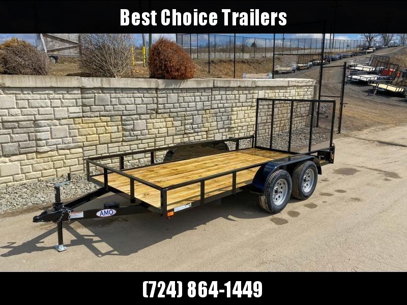 2022 AMO 76x16' Angle Iron Utility Landscape Trailer 7000# GVW * 4" CHANNEL TONGUE * RADIAL TIRES * TUBE GATE C/M * BRAKES ON BOTH AXLES * LED LIGHTS 2022 AMO 76x16' Angle Iron Utility Landscape Trailer 7000# GVW * 4" CHANNEL TONGUE * RADIAL TIRES * TUBE GATE C/M * BRAKES ON BOTH AXLES * LED LIGHTS