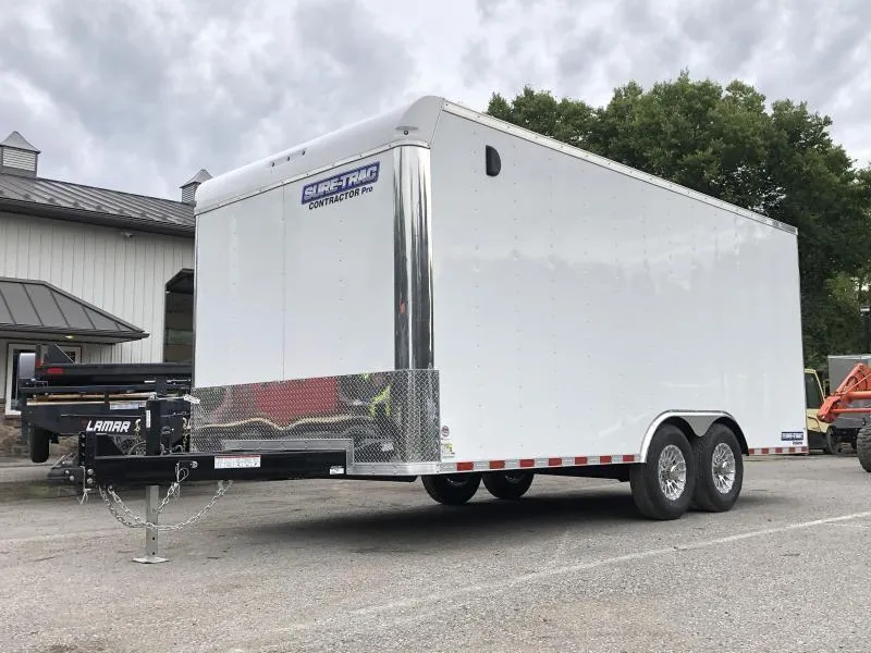2026 Sure-Trac 8.5x18' Enclosed Contractor Pro Car Hauler 14000# GVW * COMMERCIAL ENCLOSED TRAILER * 8'6" HEIGHT UPGRADE * 7000# AXLE UPGRADE * HD RAMP DOOR (7000# RATED) * INTEGRATED KNIFE EDGE * TORSION * 16" RUBBER * BACKUP LIGHTS