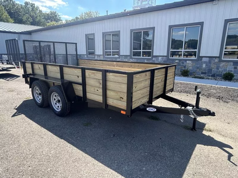 2026 AMO 78x12' High Side Utility Landscape Trailer 7000# GVW * 4-BOARD HIGH SIDE * 2' SIDES * TOOLESS GATE REMOVAL * TIE DOWNS * LED'S