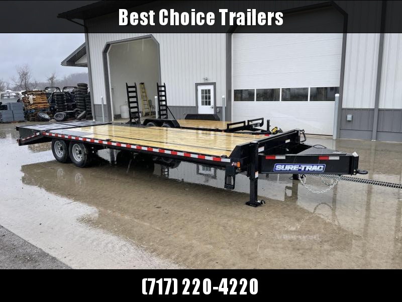 2022 Sure-Trac 102x25' HD Beavertail Deckover Trailer 15000# GVW * FULL WIDTH RAMPS * INTEGRATED TOOLBOX * DUAL JACKS * 12" I-BEAM MAINFRAME * PIERCED FRAME * RUBRAIL/STAKE POCKETS/PIPE SPOOLS/10 D-RINGS * CROSS TRAC BRACING 2022 Sure-Trac 102x25' HD Beavertail Deckover Trailer 15000# GVW * FULL WIDTH RAMPS * INTEGRATED TOOLBOX * DUAL JACKS * 12" I-BEAM MAINFRAME * PIERCED FRAME * RUBRAIL/STAKE POCKETS/PIPE SPOOLS/10 D-RINGS * CROSS TRAC BRACING