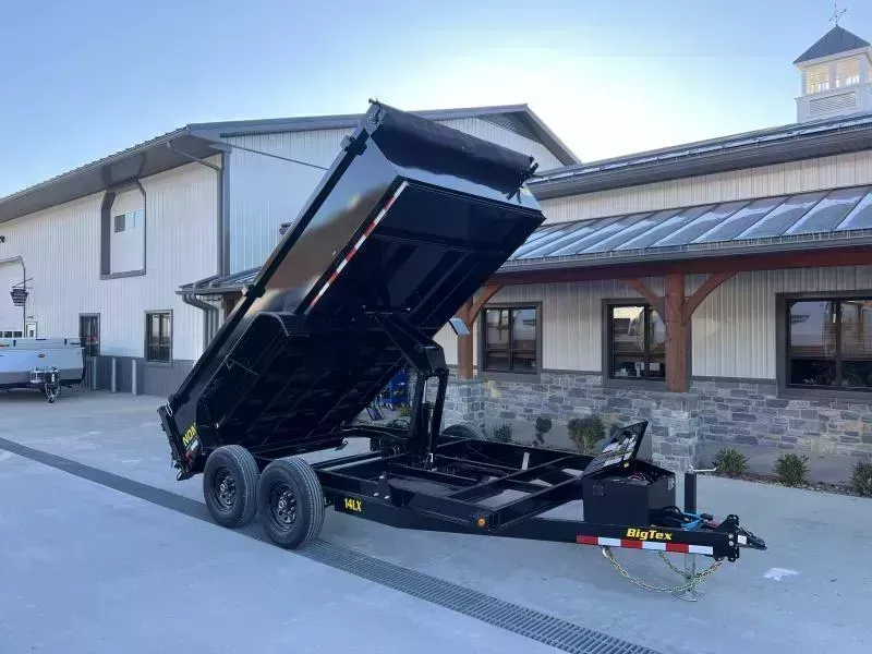 2026 Big Tex Trailers 14LX 7x14' Low Profile Dump Trailer 14000# GVW * SCISSOR HOIST * 2X3" TUBE TOP RAIL * UNDERMOUNT RAMPS * COMBO GATE * 24" 10 GA SIDES * TARP KIT * REAR STABILIZER JACKS