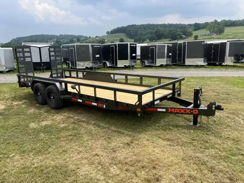 2026 Maxxd 7x20' U5X HD Utility Landscape Trailer 14000# GVW * HD STAND UP RAMPS * 3X3" TUBE TOPRAIL * 1' DOVE * DOUBLE BROKE FENDERS * TRIPLE TUBE TONGUE * SLIPPER SUSPENSION * METALLIC GREY + PRIMER * ADJUSABLE COUPLER * 12K JACK * SEALED HARNESS