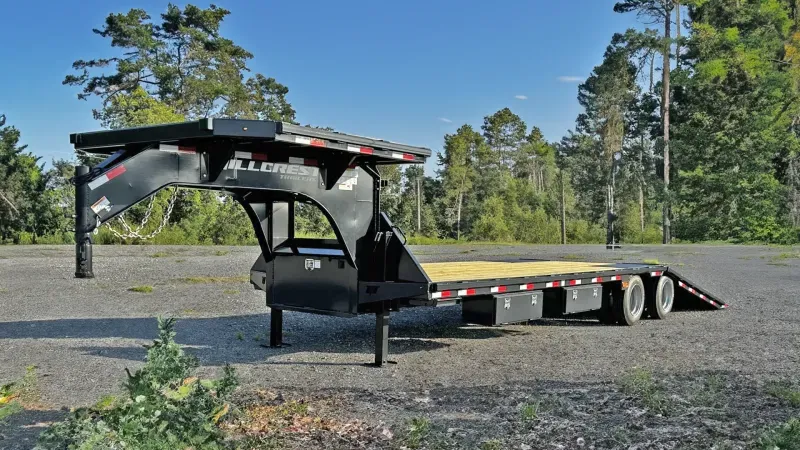 2026 Hillcrest 102x36' Gooseneck Hydraulic Dovetail Deckover Trailer 25990# * 12' DOVETAIL * HDSS SUSPENSION * ENGINEERED NECK * PIERCED I-BEAM FRAME * FULL WIDTH RAMPS * CHARCOAL * 12" / 19# I-BEAM * FRONT TOOLBOX / DUAL JACKS * TORQUE TUBE