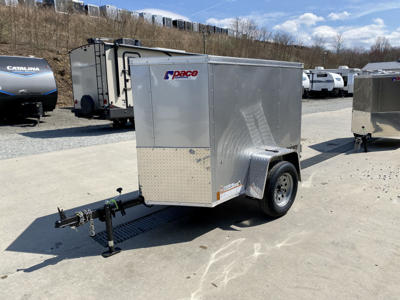 2023 Pace American 4x6' Enclosed Cargo Trailer 2000 GVW * SILVER
