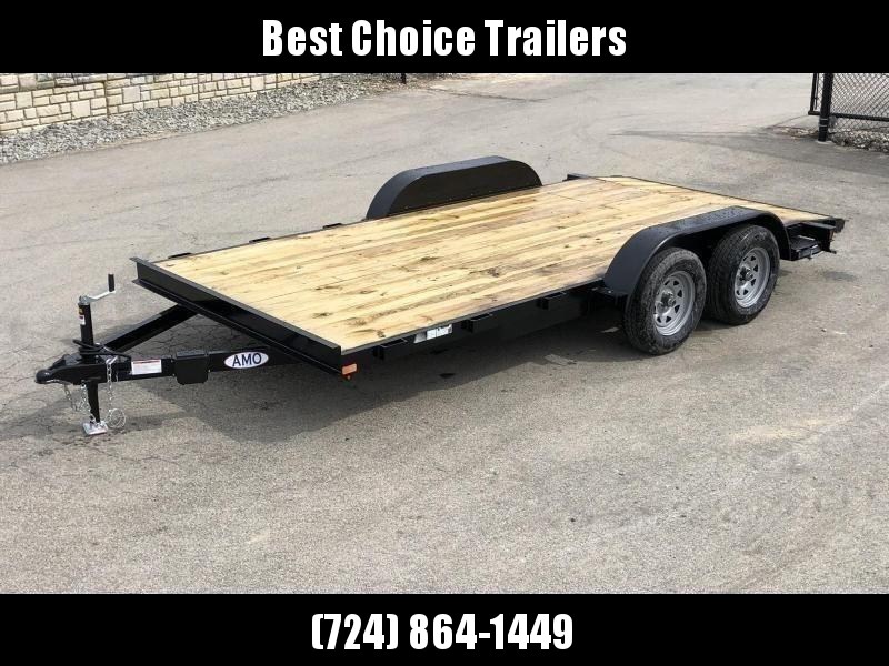 2021 AMO 7x18' Wood Deck Car Trailer 7000# GVW * LED TAIL LIGHTS * STACKED CHANNEL TONGUE/FRAME * BEAVERTAIL * REMOVABLE FENDERS * 2-AXLE BRAKES 2021 AMO 7x18' Wood Deck Car Trailer 7000# GVW * LED TAIL LIGHTS * STACKED CHANNEL TONGUE/FRAME * BEAVERTAIL * REMOVABLE FENDERS * 2-AXLE BRAKES