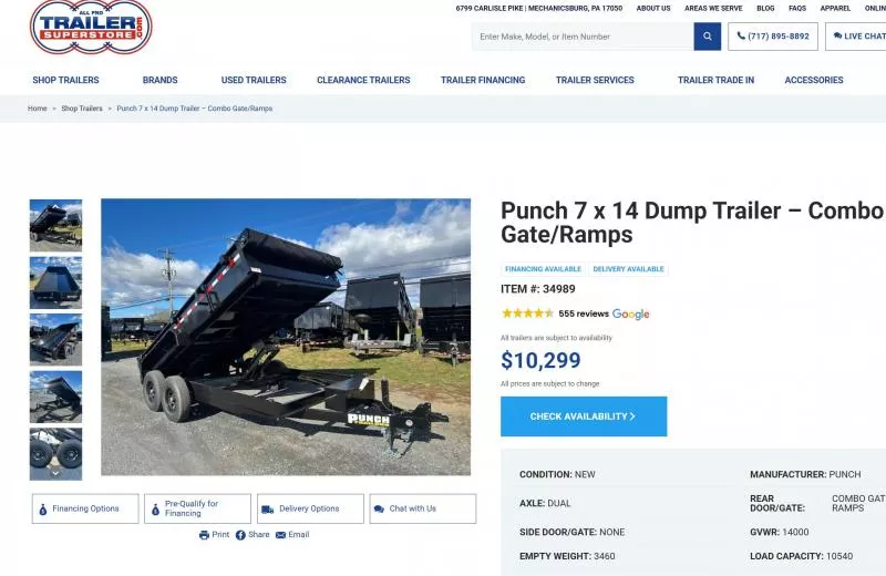 new Dump Trailers Punch Trailers  for sale, in Carlisle, PA Thumbnail 9
