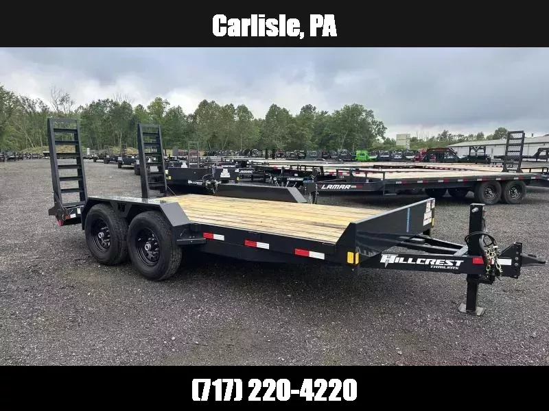 2025 Hillcrest Trailers 7x16 Equipment Trailer 14000 GVW * HD RAMPS * D-RINGS/STAKE POCKETS * ADJUSTABLE COUPLER * 12K JACK * CHARCOAL POWDER COAT 1751597621
