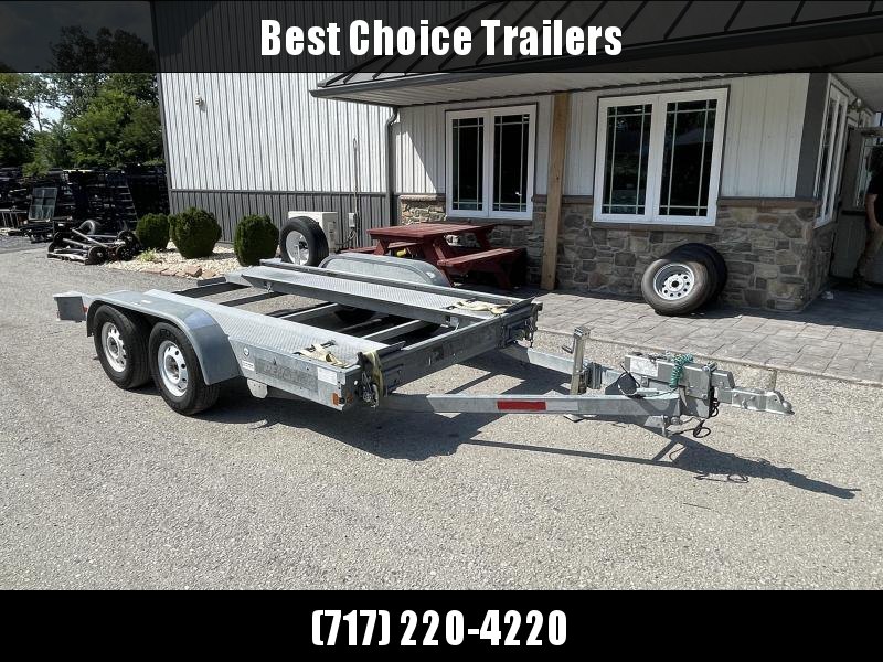 USED Demco AT600P Open Center Car Trailer 7000# GVW * GALVANIZED * OPEN CENTER * SPARE TIRE * HYDRAULIC BRAKES USED Demco AT600P Open Center Car Trailer 7000# GVW * GALVANIZED * OPEN CENTER * SPARE TIRE * HYDRAULIC BRAKES