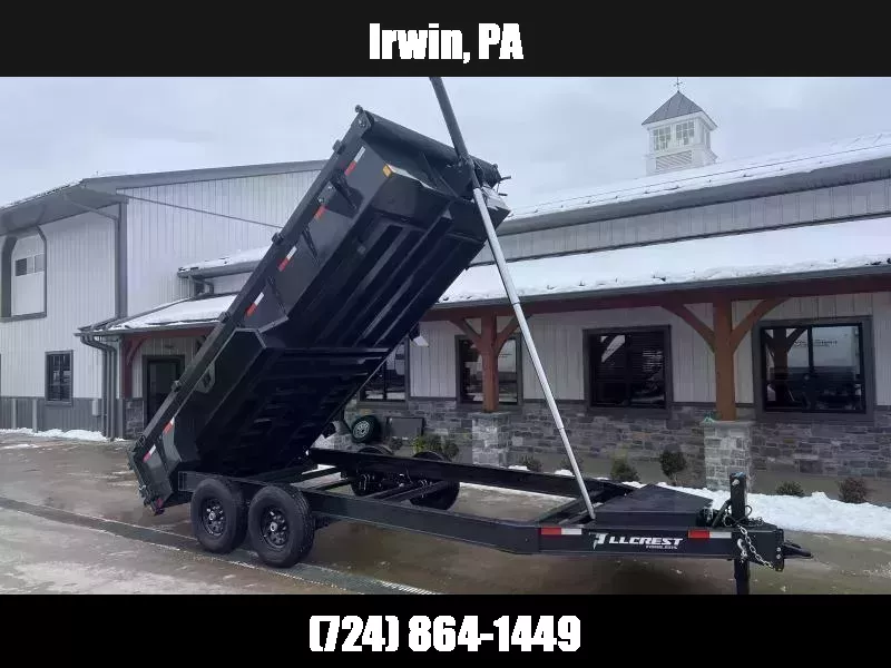 2026 Hillcrest Trailers 7x16' Dump Trailer 14000 GVW * 12-TON TELESCOPIC HOIST * OVERSIZE TOOLBOX * I-BEAM FRAME * 7GA FLOOR * DELUXE TARP KIT * HD TOP RAIL * HD ADJUSTABLE COUPLER * REAR STAB JACKS * 12" O.C. C/M 1756819476