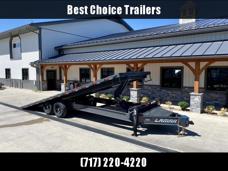 2023 Lamar 102x24' Deckover Power Tilt Trailer 14000# GVW * SCISSOR HOIST UPGRADE * SPARE TIRE * LARGE FRONT TOOLBOX * CHARCOAL POWDERCOAT * 10" I-BEAM FRAME+NECK * 6" CHANNEL BED RUNNER * WINCH PLATE * DUAL JACKS 2023 Lamar 102x24' Deckover Power Tilt Trailer 14000# GVW * SCISSOR HOIST UPGRADE * SPARE TIRE * LARGE FRONT TOOLBOX * CHARCOAL POWDERCOAT * 10" I-BEAM FRAME+NECK * 6" CHANNEL BED RUNNER * WINCH PLATE * DUAL JACKS