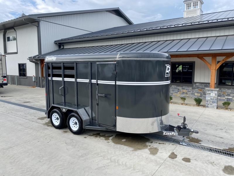 2022 Corn Pro 16' Livestock Trailer 7000 GVW * GREY/CHARCOAL * TORSION