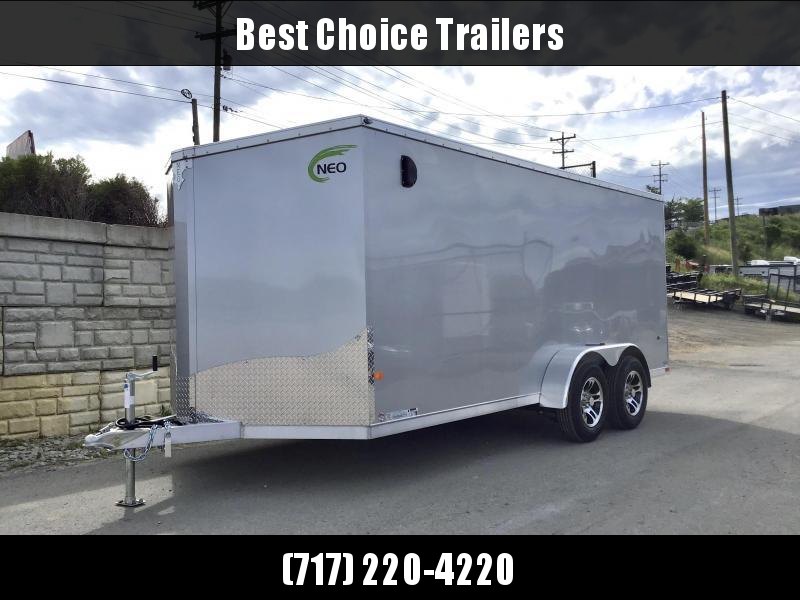 2021 Neo 7x16 NAVF Aluminum Enclosed Cargo Trailer * RAMP DOOR * CHARCOAL EXTERIOR * ALUMINUM WHEELS * SCREWLESS EXTERIOR * 1PC ROOF * RV DOOR 2021 Neo 7x16 NAVF Aluminum Enclosed Cargo Trailer * RAMP DOOR * CHARCOAL EXTERIOR * ALUMINUM WHEELS * SCREWLESS EXTERIOR * 1PC ROOF * RV DOOR