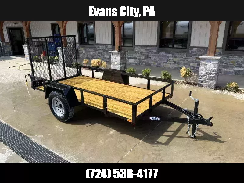 2026 AMO 5x10' Angle Iron Utility Landscape Trailer w/ Gate 2990# GVW * A-FRAME TONGUE * 4' GATE * TREATED WOOD FLOOR * A-FRAME JACK * 15" RADIAL TIRES * SPRING ASSITED GATE * FOLD IN GATE * TUBE GATE CROSSMEMBERS 1761685164