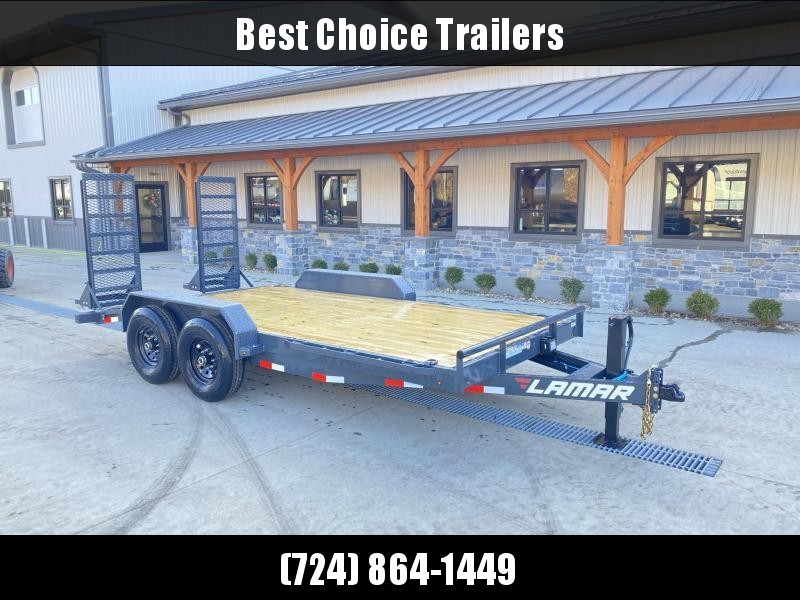 2021 Lamar 7x16' Equipment Trailer 14000# GVW * DELUXE OVERWIDTH RAMPS W/ HEAVY MESH * CHARCOAL POWDERCOAT * RUBRAIL/STAKE POCKETS/PIPE SPOOLS/D-RINGS * REM FENDERS * 12K JACK * CAST COUPLER * SPRING ASSIST * COLD WEATHER HARNESS * DIA PLATE DOVETAIL 2021 Lamar 7x16' Equipment Trailer 14000# GVW * DELUXE OVERWIDTH RAMPS W/ HEAVY MESH * CHARCOAL POWDERCOAT * RUBRAIL/STAKE POCKETS/PIPE SPOOLS/D-RINGS * REM FENDERS * 12K JACK * CAST COUPLER * SPRING ASSIST * COLD WEATHER HARNESS * DIA PLATE DOVETAIL