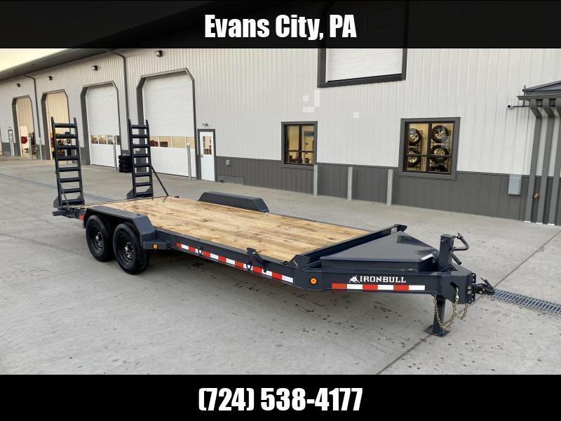 NEW Iron Bull 7x20' Equipment Trailer 14000# GVW * 8" I-BEAM FRAME * OVERSIZE TOOLBOX * LONGER 6' RAMPS * HD COUPLER * REMOVABLE FENDERS * 12K JACK * CHARCOAL POWDER COAT 1750183915