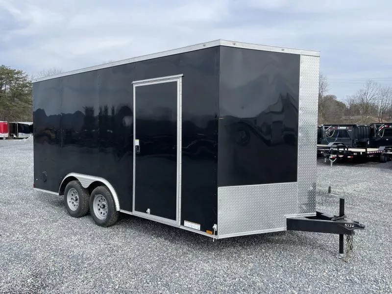 2026 Xtreme Cargo 8.5x16 Enclosed Car Hauler Trailer 9990# GVW * 5200# AXLES * 7' HEIGHT UTV PKG * BLACK EXTERIOR * .080 POLYCOR SEMI-SCREWLESS * RV DOOR * PLYWOOD WALLS AND FLOOR * TUBE STUDS * D-RINGS * 6" TUBE FRAME