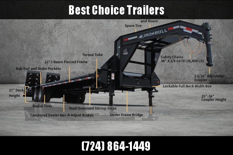 2019 Ironbull 102x40' Gooseneck Beavertail Deckover 25990# GVW * HOT SHOT * 12K DEXTERS * AIR RIDE * ELECTRIC HYDRAULIC BRAKES * FULL WIDTH RAMPS * PIERCED FRAME * SPARE TIRE * UNDER FRAME BRIDGE 2019 Ironbull 102x40' Gooseneck Beavertail Deckover 25990# GVW * HOT SHOT * 12K DEXTERS * AIR RIDE * ELECTRIC HYDRAULIC BRAKES * FULL WIDTH RAMPS * PIERCED FRAME * SPARE TIRE * UNDER FRAME BRIDGE