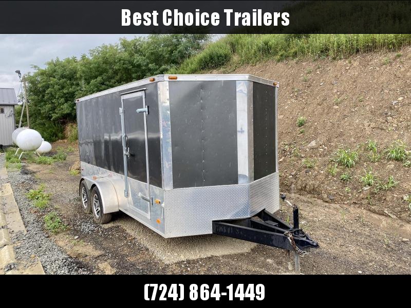USED 2012 American Hauler 7x14' Enclosed Cargo Trailer 7000# GVW * CHARCOAL COLOR * ALUMINUM WHEELS * RUBBER COIN FLOOR/RAMP DOOR * RECESSED E-TRACK * VINYL WALLS & CEILING USED 2012 American Hauler 7x14' Enclosed Cargo Trailer 7000# GVW * CHARCOAL COLOR * ALUMINUM WHEELS * RUBBER COIN FLOOR/RAMP DOOR * RECESSED E-TRACK * VINYL WALLS & CEILING