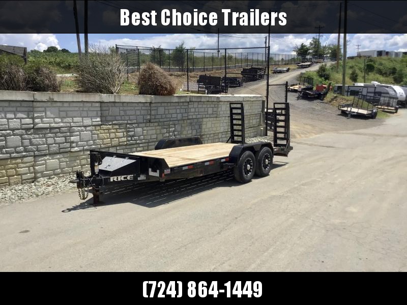 USED 2018 Rice 7x18' 14000# GVW Equipment Trailer * STAND UP RAMPS * TOOLBOX * ADJUSTABLE PINTLE COUPLER * ALUMINUM WHEELS * STAKE POCKET/RUBRAIL/D-RINGS USED 2018 Rice 7x18' 14000# GVW Equipment Trailer * STAND UP RAMPS * TOOLBOX * ADJUSTABLE PINTLE COUPLER * ALUMINUM WHEELS * STAKE POCKET/RUBRAIL/D-RINGS