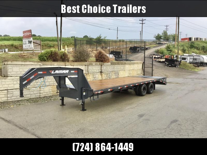 2021 Lamar 102x28' Gooseneck Beavertail Deckover Trailer 22500# * FULL WIDTH RAMPS * CHARCOAL * 12" / 19# I-BEAM * DEXTER TANDEM DUALS * FRONT TOOLBOX / DUAL JACKS * UNDER FRAME BRIDGE 2021 Lamar 102x28' Gooseneck Beavertail Deckover Trailer 22500# * FULL WIDTH RAMPS * CHARCOAL * 12" / 19# I-BEAM * DEXTER TANDEM DUALS * FRONT TOOLBOX / DUAL JACKS * UNDER FRAME BRIDGE
