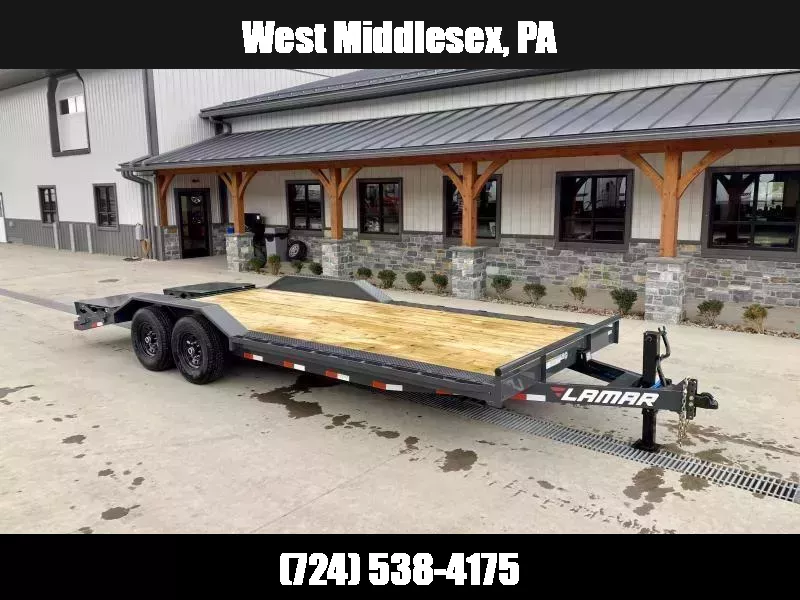 2026 Lamar 102x22' Equipment Trailer 14000# GVW * FULL WIDTH RAMPS * CHARCOAL * 102" DECK * DRIVE OVER FENDERS * CHARCOAL * D-RINGS 1761881986