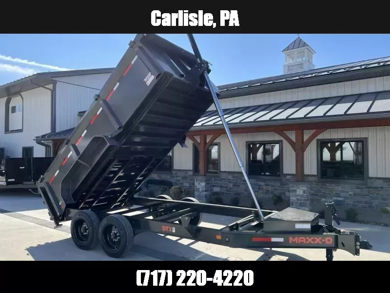 2026 MAXXD 7x14' DTX Dump Trailer 16000# GVW * 8000# AXLES * HYDRAULIC JACK * 3' HIGH SIDES * 144" 11-TON TELESCOPIC HOIST * 8"/15# I-BEAM FRAME * 10GA WALLS & 7GA FLOOR * 12" O.C. CROSSMEMBERS * WIRELESS REMOTE * HD TOP RAIL * TARP * JACKSTANDS 1750183940