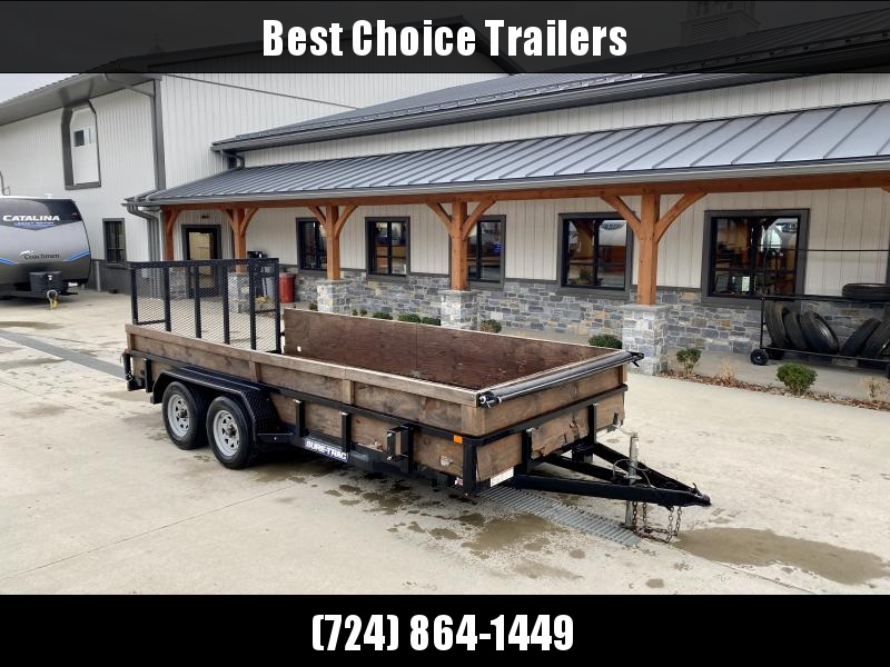 USED 2020 Sure-Trac 7x16' Tube Top Utility Landscape Trailer 7000# GVW * 2" TUBE TOP RAIL * 2X2" TUBE GATE * SPARE MOUNT * PROTECTED WIRING * SET BACK JACK * TRIPLE TUBE TONGUE * STAKE POCKETS * BULLET LED * WOOD HIGH SIDES * TARP KIT USED 2020 Sure-Trac 7x16' Tube Top Utility Landscape Trailer 7000# GVW * 2" TUBE TOP RAIL * 2X2" TUBE GATE * SPARE MOUNT * PROTECTED WIRING * SET BACK JACK * TRIPLE TUBE TONGUE * STAKE POCKETS * BULLET LED * WOOD HIGH SIDES * TARP KIT