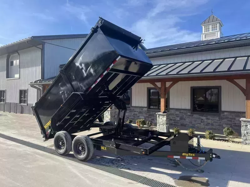 2026 Big Tex Trailers 14LX 7x14' High Side Dump Trailer 14000# GVW * 4' HIGH SIDES * SCISSOR HOIST * 2X3" TUBE TOP RAIL * UNDERMOUNT RAMPS * COMBO GATE * 10 GA SIDES * TARP KIT * REAR STABILIZER JACKS