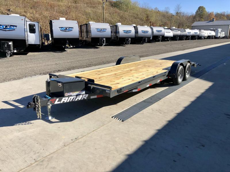 2021 Lamar 7x22' Car Hauler Trailer 9990# GVW * CHARCOAL POWDERCOATING * 7K DROP LEG JACK * CHANNEL C/M * ADJUSTABLE COUPLER * RUBRAIL * TOOLBOX * WINCH PLATE * SWIVEL JACKS 2021 Lamar 7x22' Car Hauler Trailer 9990# GVW * CHARCOAL POWDERCOATING * 7K DROP LEG JACK * CHANNEL C/M * ADJUSTABLE COUPLER * RUBRAIL * TOOLBOX * WINCH PLATE * SWIVEL JACKS